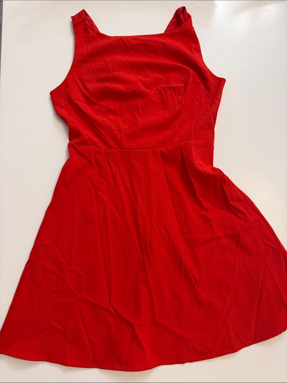 Rihoas Red Sleeveless A-Line Dress